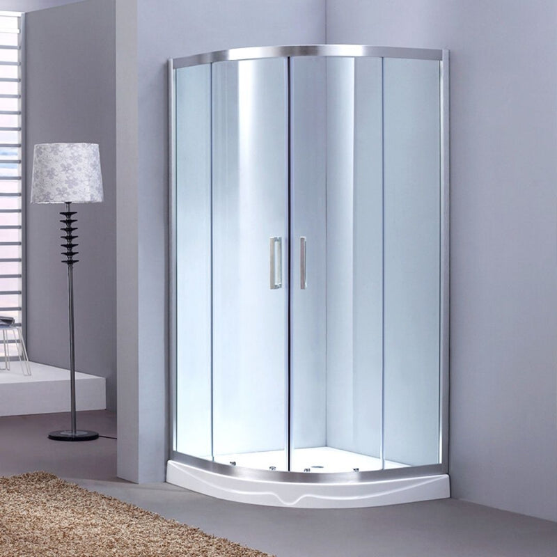 Troya Deluxe Curved Shower Enclosure with Stainless Steel Handle - Tool Market
