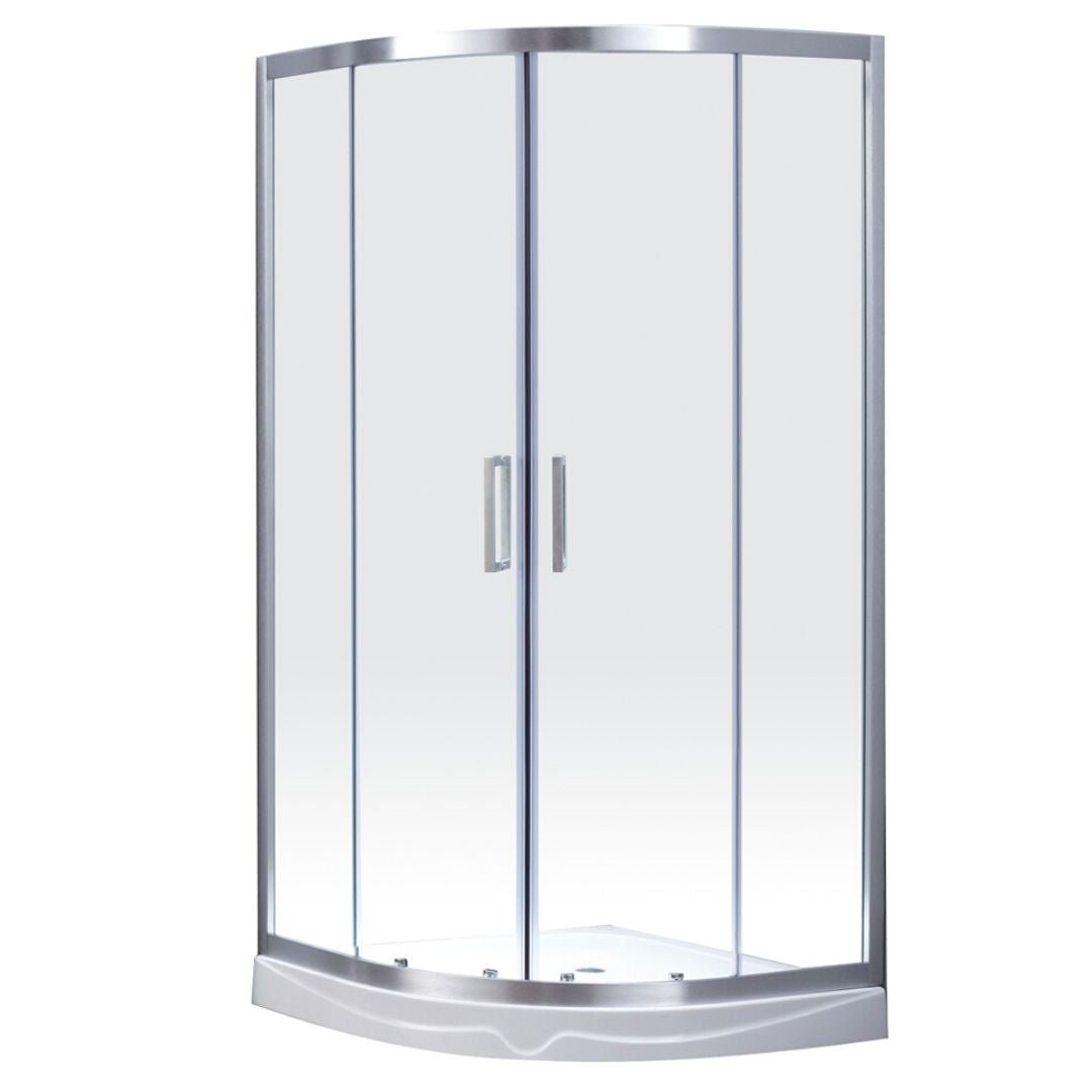 Troya Deluxe Curved Shower Enclosure with Stainless Steel Handle - Tool Market