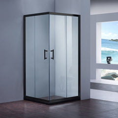 Troya Semi-Frameless Matte Black Shower Screen - Tool Market
